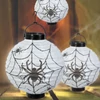 Kép 2/3 - Halloween-i dekoráció LED-es lampion pók mintával