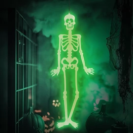 Fluoreszkáló csontváz halloween-i dekoráció 90 cm