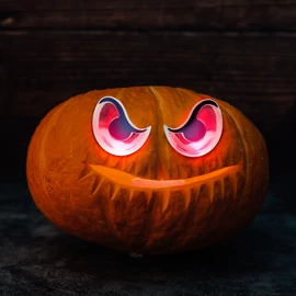 Halloweeni ijesztő szempár piros leddel