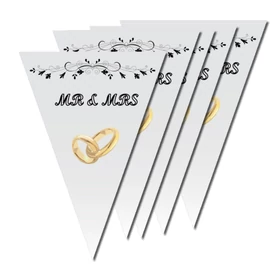 Mr és Mrs papír zászlófüzér eskűvői dekoráció  2,5m