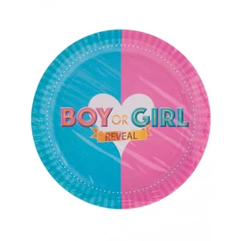 Boy or Girl Babaváró, gender party papír tányér 23 cm 8 db 