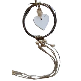 Akasztható mini koszorú szívvel