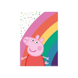 Peppa malac szivárvanyos, party tasak papir