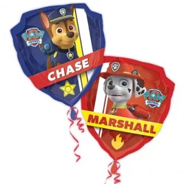 Mancs őrjárat - Paw patrol 2 oldalas óriás fólai lufi 63 x 68 cm  Chase és Marshall