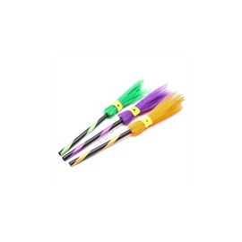 Boszorkány seprű halloween.i dekoráció  textilből lila színben 54 cm 