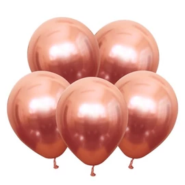 Rosegold színű króm latex lufi 10db/csomag