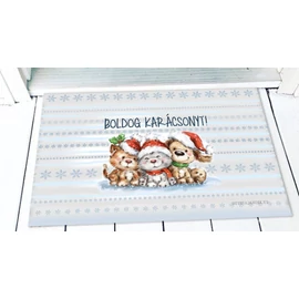 Boldog karácsonyt feliratú lábtörlő karácsonyi dekoráció állatkás