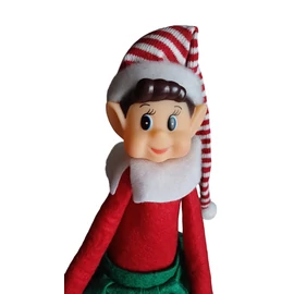 Karácsonyi csínytevő Elf manó lány figura 45 cm 