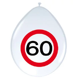 12 inch-es 60-as Számos Sebességkorlátozó Lufi - 30 cm, 8 db-os