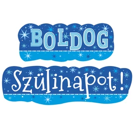 Boldog Szülinapot! Kék Fiús Banner - 148 cm x 27 cm