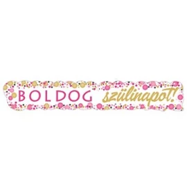 Boldog Szülinapot! Rózsaszín pasztell konfettis Banner - 148 cm x 27 cm