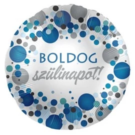 Boldog Szülinapot! Kék pasztell konfettis fólia lufi