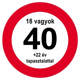 Nem vagyok 40... Sebességkorlátozó Számos Szülinapi Tábla - 40 cm