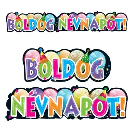 Boldog Névnapot Feliratú Parti Banner - 148 cm x 27 cm