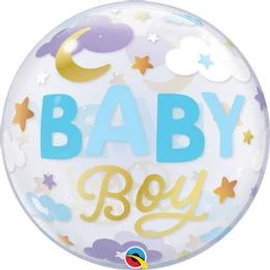 22 inch-es Baby Boy - Kisfiú Sweet Dreams Bubble Lufi Babaszületésre