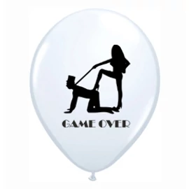 11 inch-es Game Over Felirattal White Lufi (6 db/csomag)