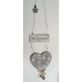 Willkommen akasztható madaras fa dekoráció, ajtódísz 50 cm