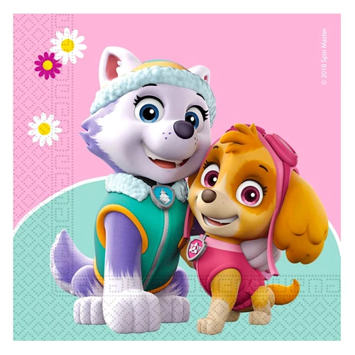 Paw Patrol - Mancs őrjárat Rózsaszín Parti Szalvéta - 33 cm x 33 cm, 20 db-os