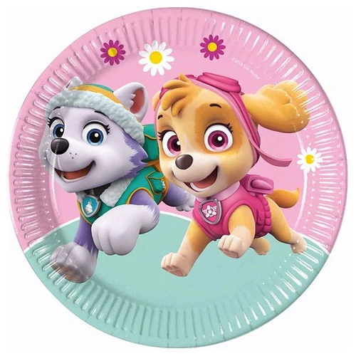 Paw Patrol- Mancs őrjárat  Rózsaszín Parti Papír Tányér - 23 cm, 8 db-os