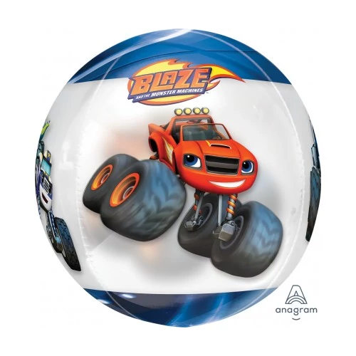 Láng és a szuper verdák- Blaze buborék, bubbles lufi 56 cm 