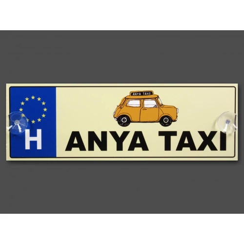 Anya taxi vicces rendszámtábla autós mintával