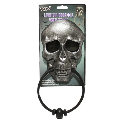 Beszélő világító ajtócsengő, kopogtató halloweeni dekoráció