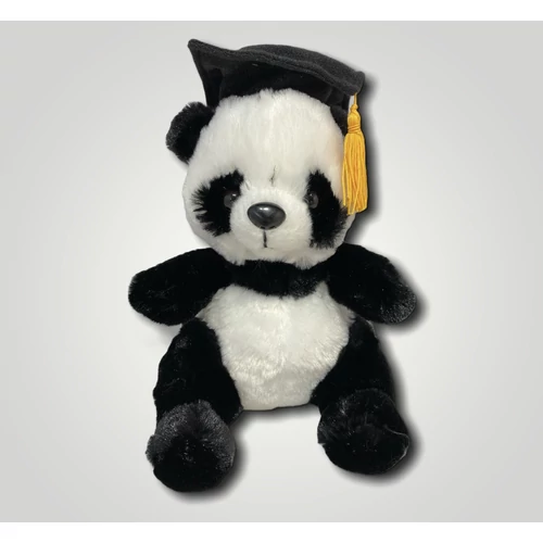 Pandamaci plüss figura ballagó kalappal