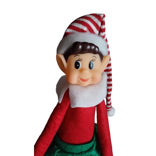 Karácsonyi csínytevő Elf manó lány figura 45 cm 