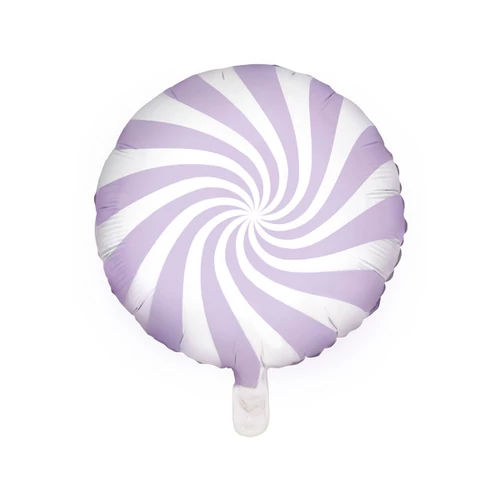 Candy lila-fehér fólia lufi 18 inch