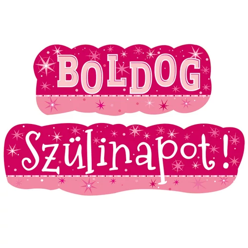 Boldog Szülinapot! Rózsaszín Lányos Banner - 148 cm x 27 cm